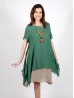 Layered 2-Tone Short-Sleeve Shift Dress